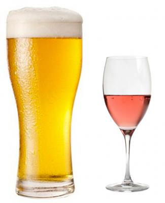 Bier en rose glas